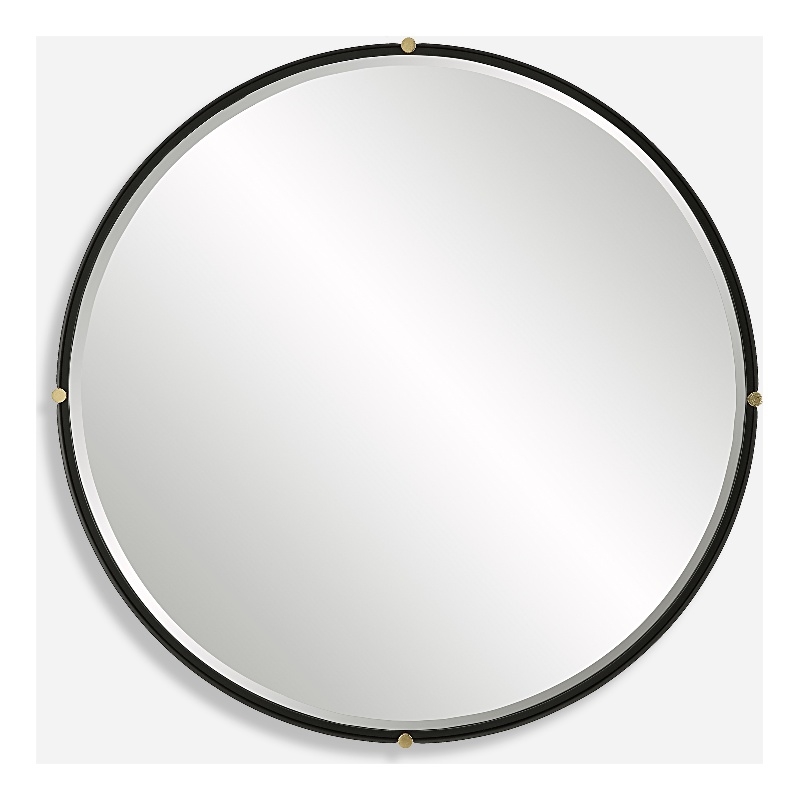Uttermost Bonded Round Black Mirror