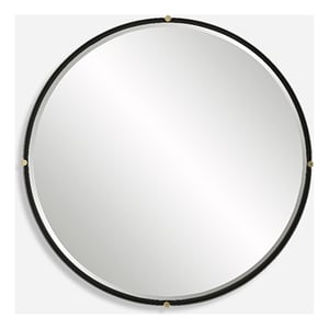 Uttermost Bonded Round Black Mirror