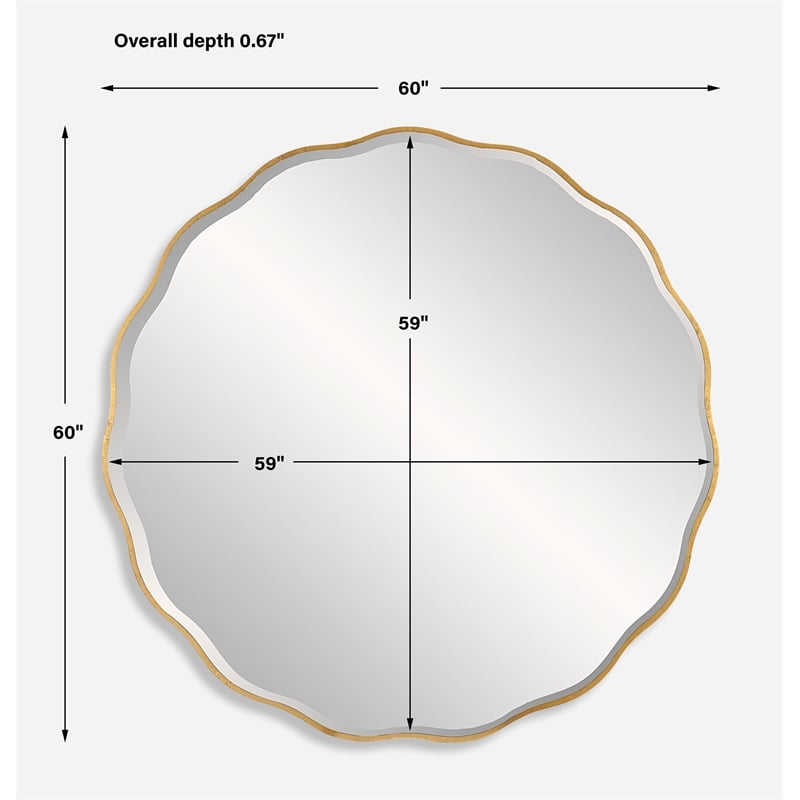 Uttermost Aneta Large Gold Round Mirror