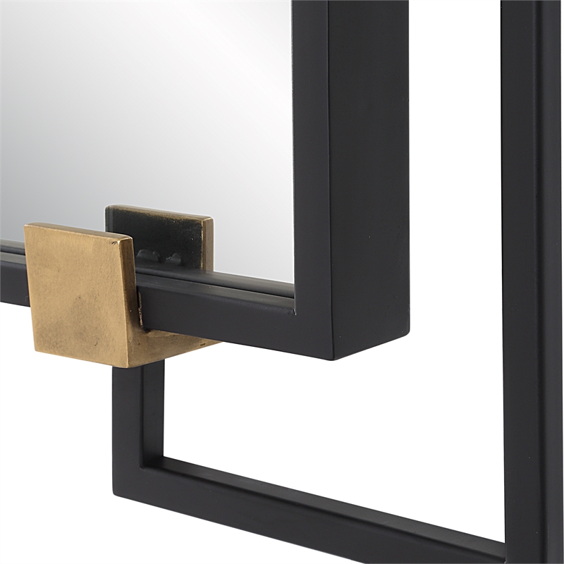 Uttermost Ivey Rectangle Industrial Mirror in Black