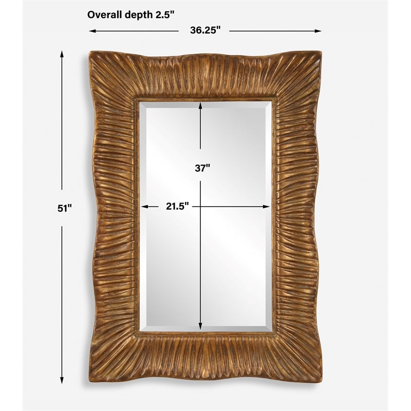 Uttermost Emerson Scalloped Antique Gold Mirror