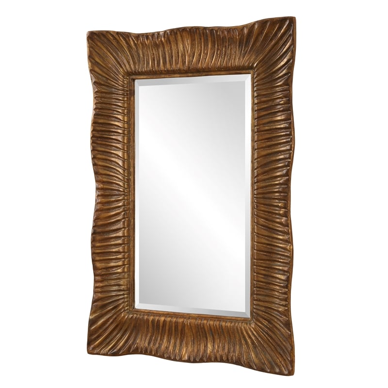 Uttermost Emerson Scalloped Antique Gold Mirror