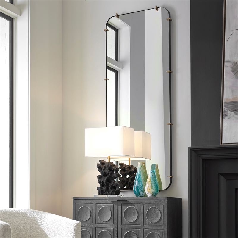 Uttermost Pali Industrial Dressing Mirror in in Gold