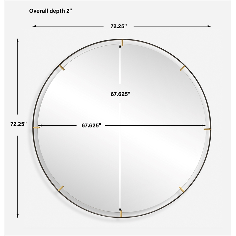 Uttermost Grand Pendulum Round Mirror in Black