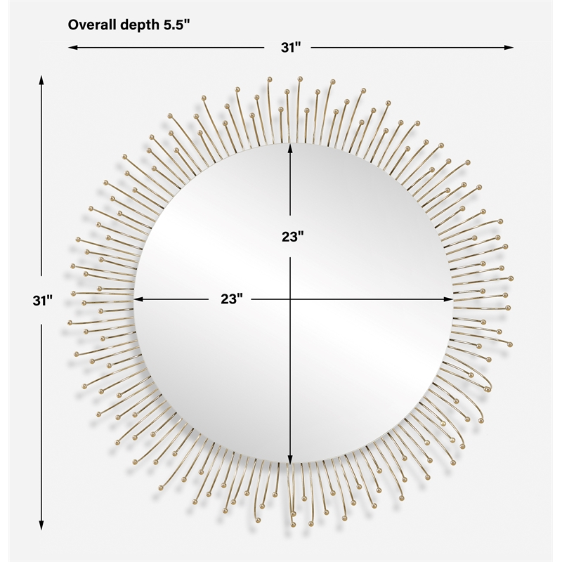 Uttermost Aga Round Gold Mirror