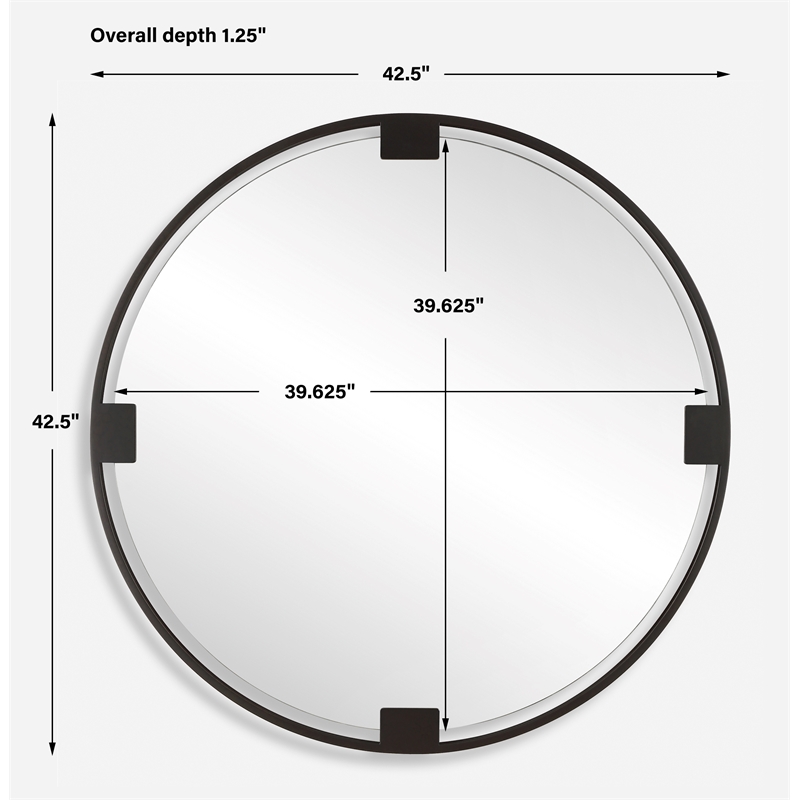Uttermost Cornelia Black Round Mirror