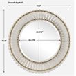 Uttermost Denali Textured Glass Round Mirror in in Gold