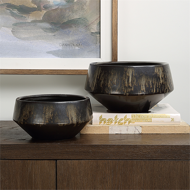 Uttermost Bronze Duo Vases Set of 2