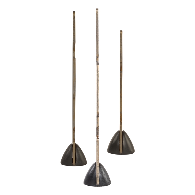 Uttermost Geometric Echoes Bronze Sculptures Set of 3