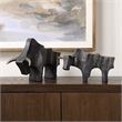 Uttermost Regal Bull Bronze Sculptures Set of 2