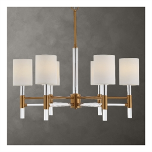 Uttermost Welkin 6 Light Modern Chandelier in Brass