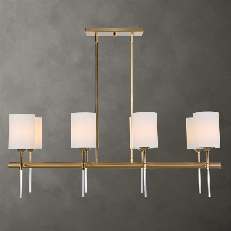 Uttermost Awyr 8 Light Linear Chandelier in Brass