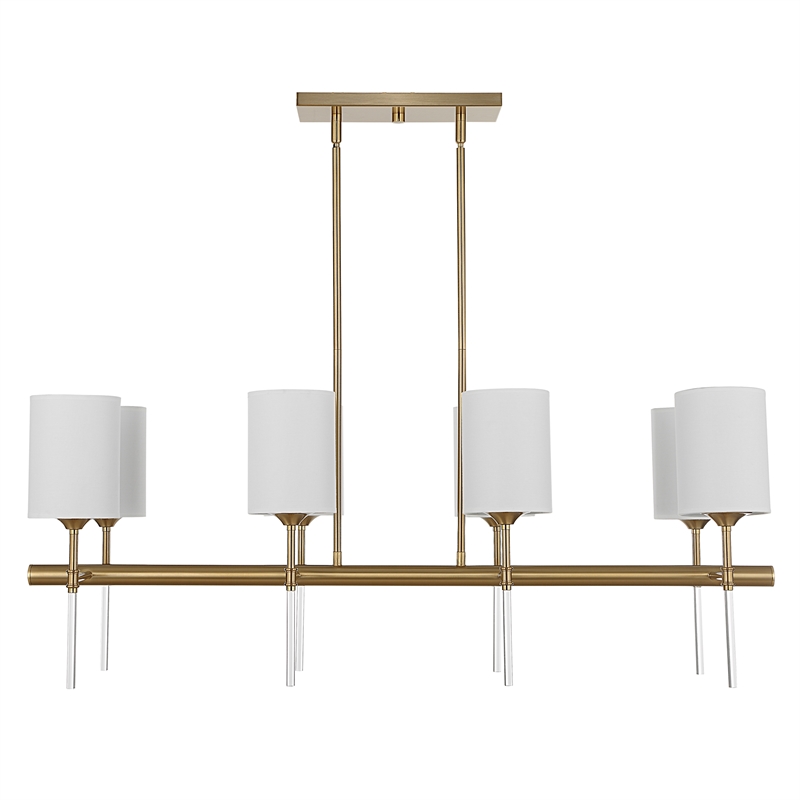 Uttermost Awyr 8 Light Linear Chandelier in Brass