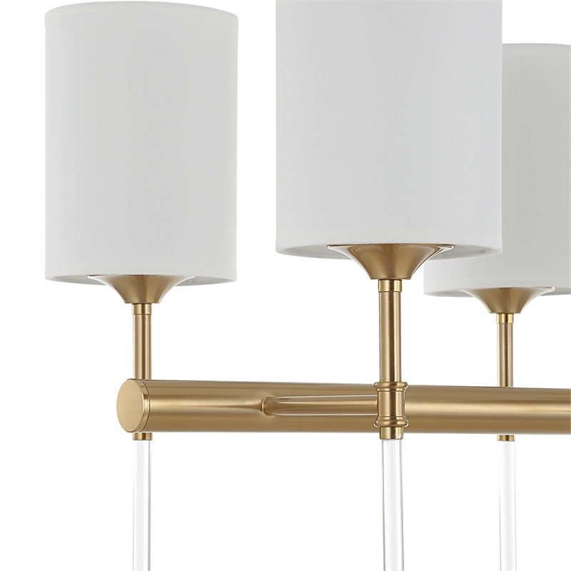 Uttermost Awyr 8 Light Linear Chandelier in Brass