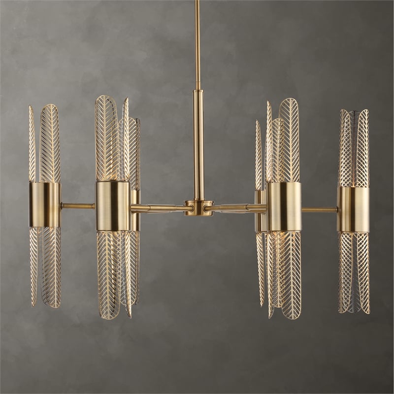 Uttermost Cret 12 Light Brass Chandelier
