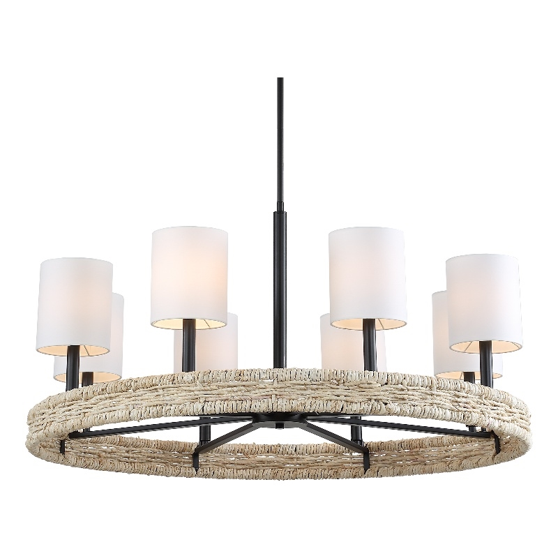 Uttermost Faiyam 8 Light Rattan Chandelier in Bronze