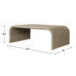 Uttermost Calabria Woven Seagrass Coffee Table in Tan