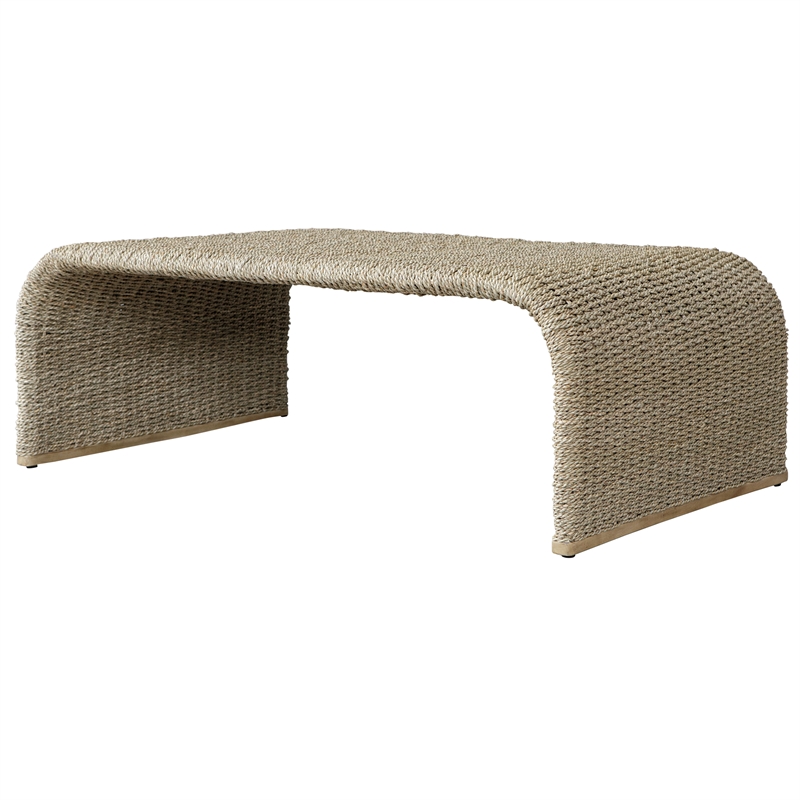 Uttermost Calabria Woven Seagrass Coffee Table in Tan