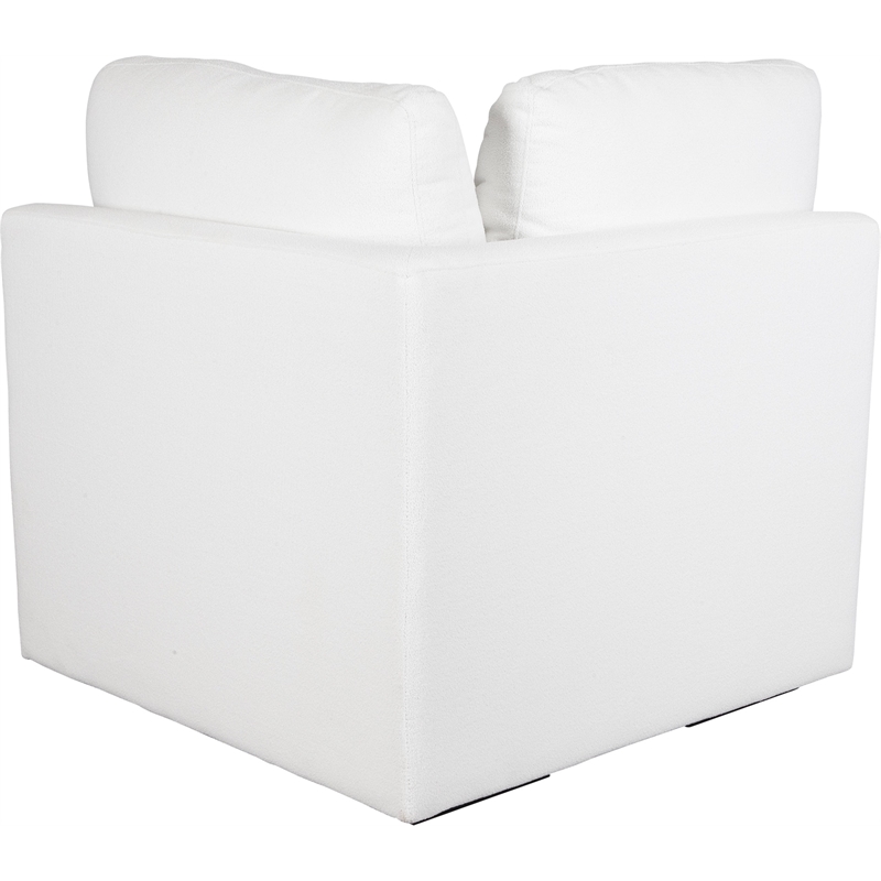 Uttermost Refuge Plush PolyesterUpholstered Corner Sofa/Chair in Arctic White