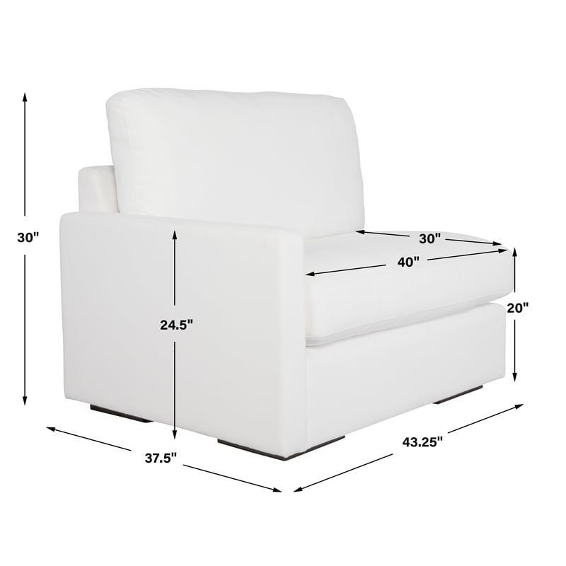 Uttermost Refuge Arctic White Left Arm Facing Sofa