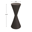 Uttermost Time's Up Hourglass Shaped Drink Table in Matte Black