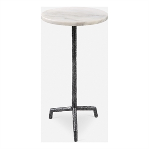 Uttermost Puritan White Marble Drink Table