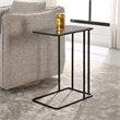 Uttermost Cavern Stone & Iron Accent Table in Black