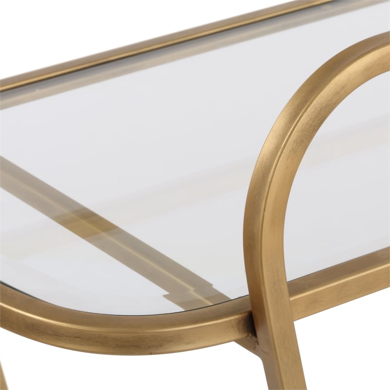 Uttermost Swain Antique Brass Serving Cart