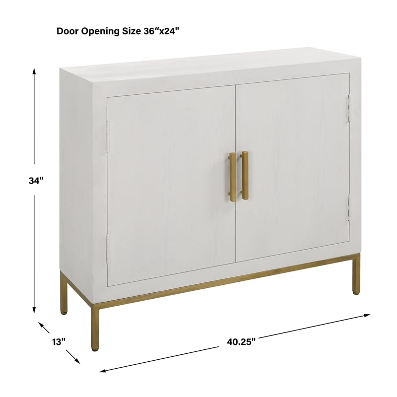 Uttermost Front Range White 2 Door Cabinet