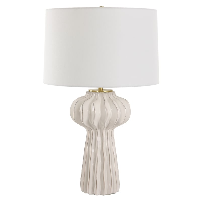 Uttermost Wrenley Ridged White Table Lamp