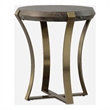 Uttermost Unite Brass Leg Wood Side Table in Dark Walnut