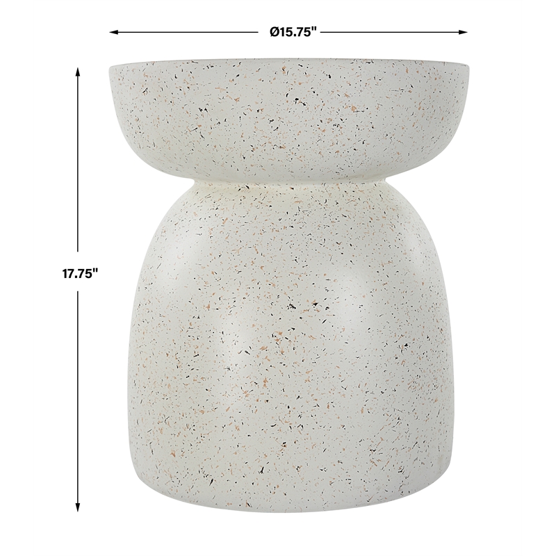 Uttermost Inhale Cast White Accent Table