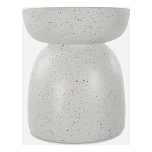 Uttermost Inhale Cast White Accent Table