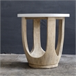 Uttermost Tatli Stone Top Side Table in Oatmeal