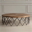 Uttermost Chain Reaction Reclaimed Wood Top with Chain Link Base in Aged Iron
