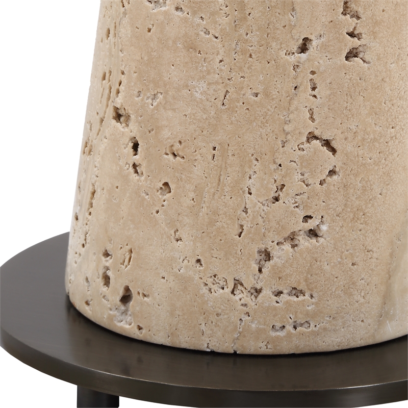 Uttermost Arthur Crystal Drink Table in Tan