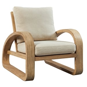 Uttermost Barbora Solid Mango Wood Accent Chair in Fawn/Neutral