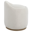 Uttermost Swirl Swivel Sheepskin Ottoman in Off White