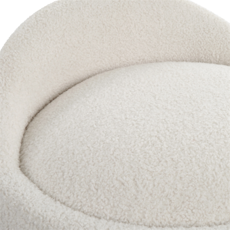 Uttermost Swirl Swivel Sheepskin Ottoman in Off White