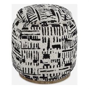 Uttermost Dialogue Poof Ottoman in Black