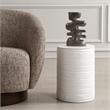 Uttermost Borderline White Drum Table