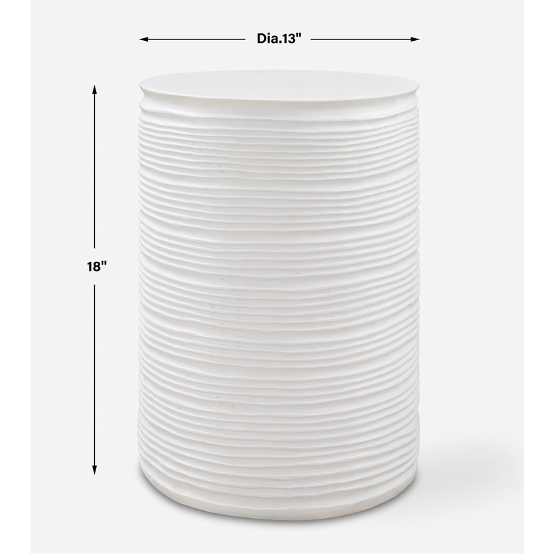 Uttermost Borderline White Drum Table