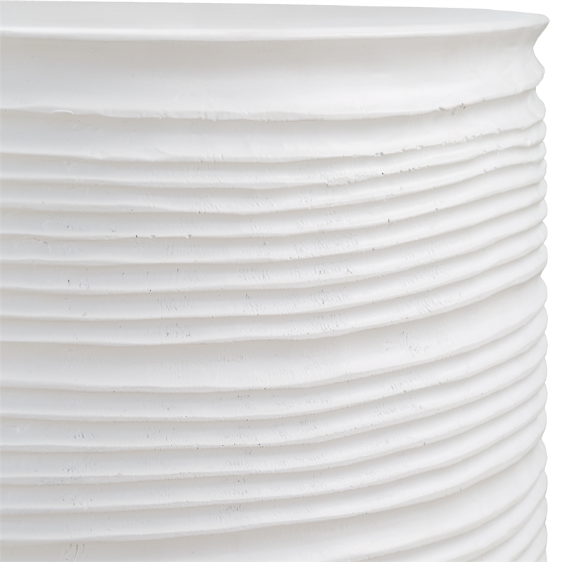 Uttermost Borderline White Drum Table