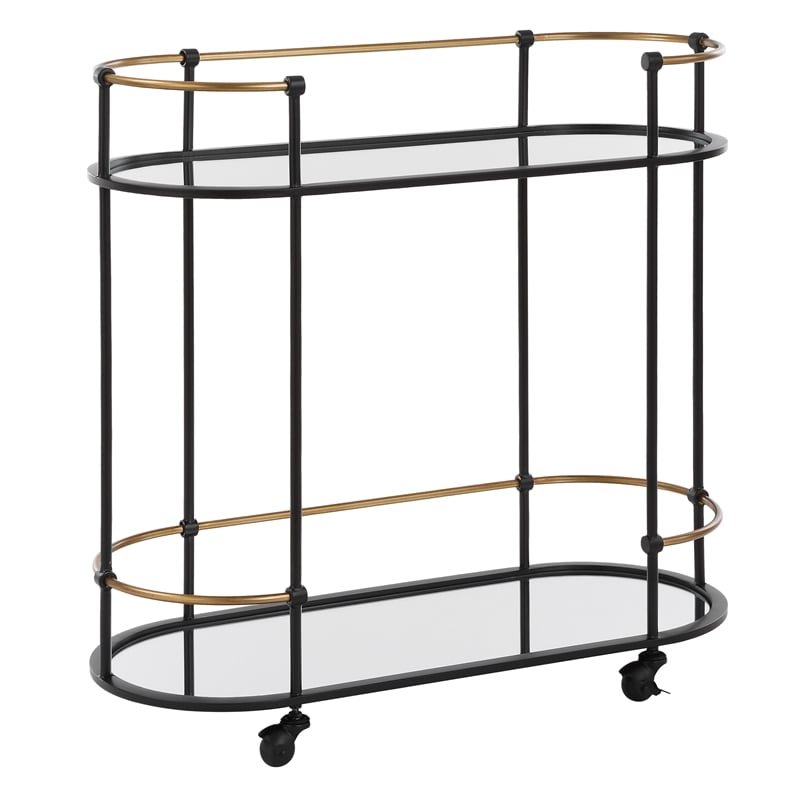 Uttermost Andre Iron Bar Cart in Black