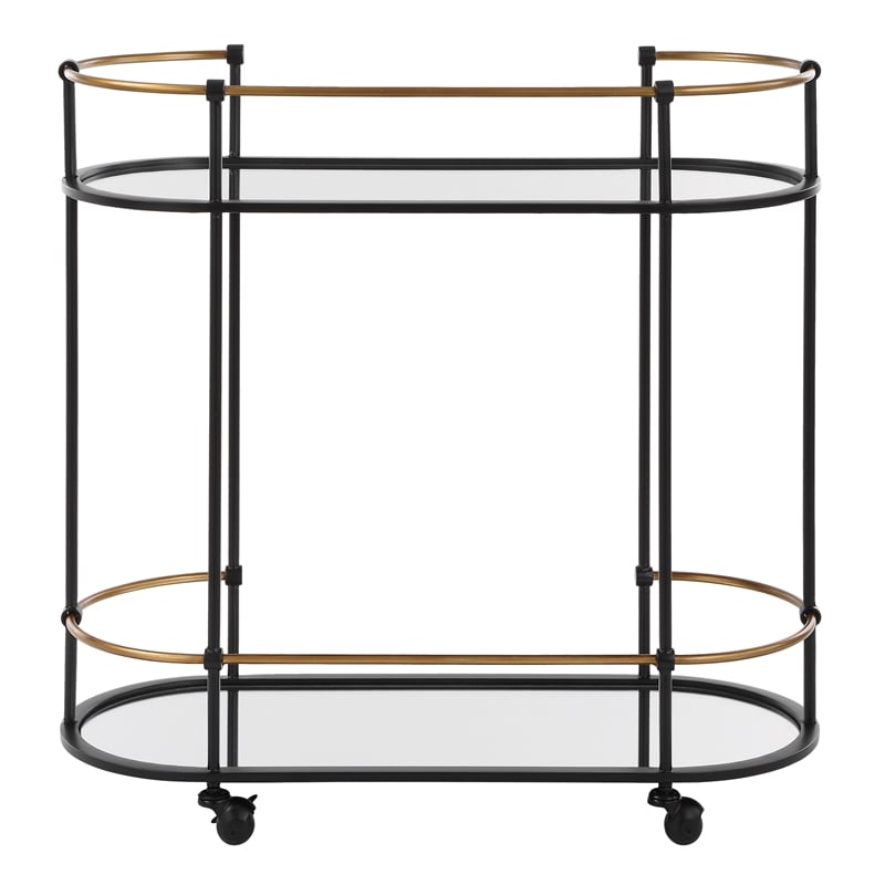 Uttermost Andre Iron Bar Cart in Black