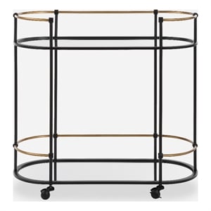 Uttermost Andre Iron Bar Cart in Black