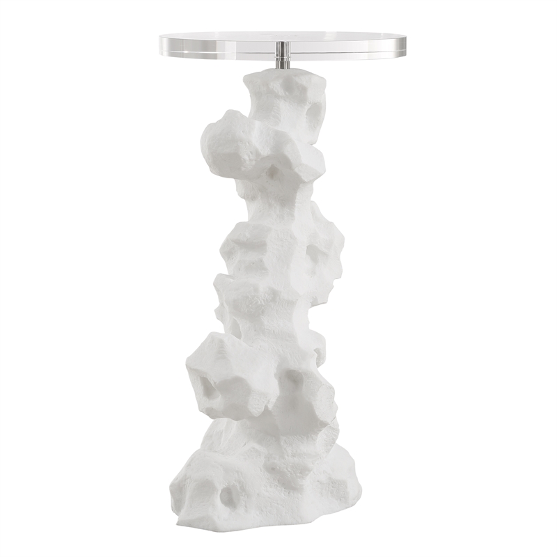 Uttermost Remnant White Stone Drink Table