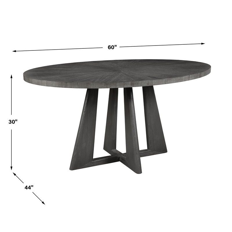 Uttermost Pulsar Round Gray Walnut Dining Table