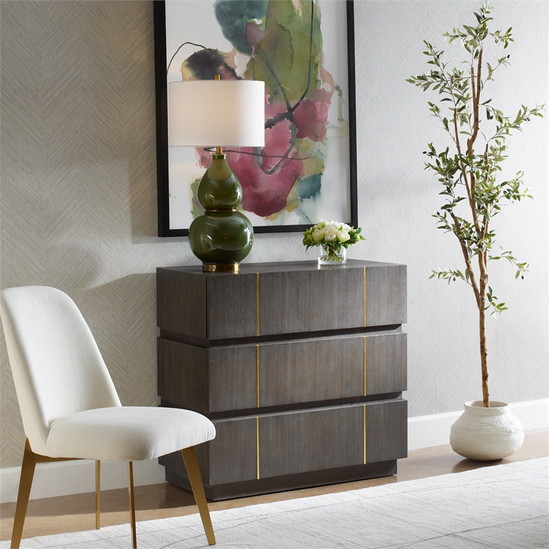 Uttermost Between The Lines Accent Chest in Dark Walnut