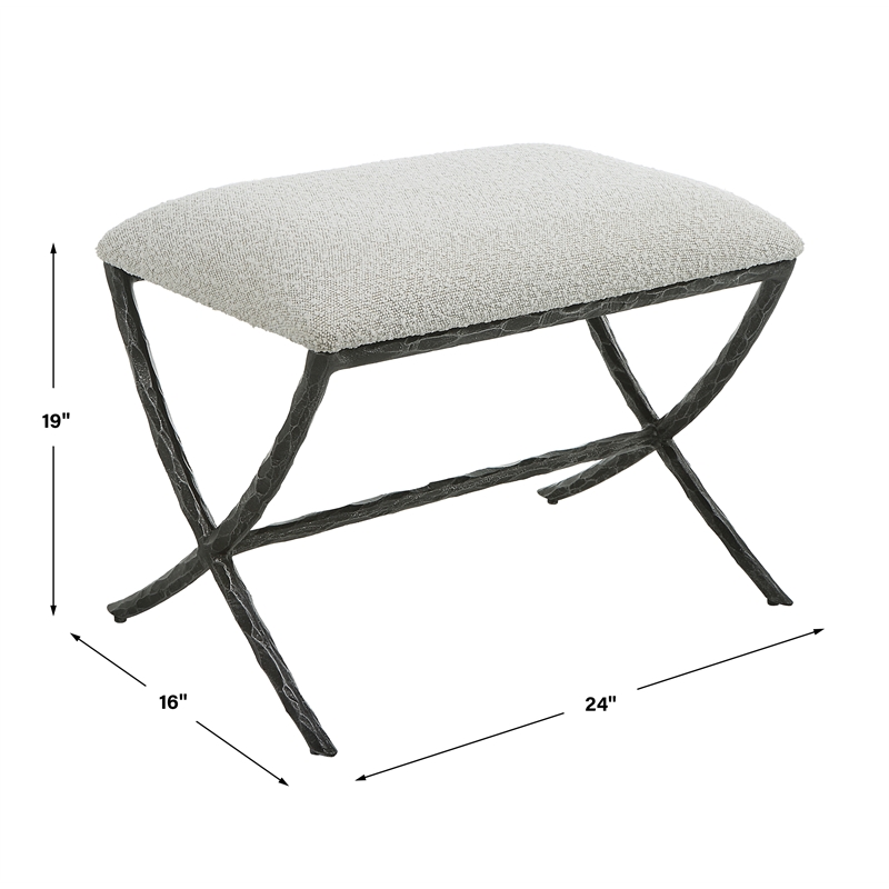 Uttermost Brisby Gray Fabric Small Bench